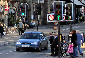 Pedestrians crossing